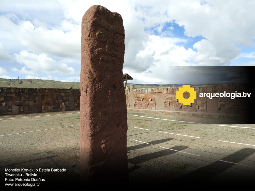 Monolito Kon-tiki o Estela Barbado - Bolivia - www.arqueologia.tv