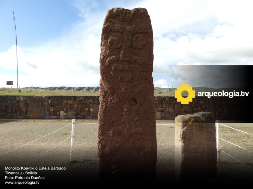 Monolito Kon-tiki o Estela Barbado - Bolivia - www.arqueologia.tv