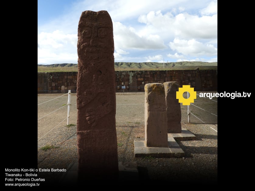 Monolito Kon-tiki o Estela Barbado - Bolivia - www.arqueologia.tv